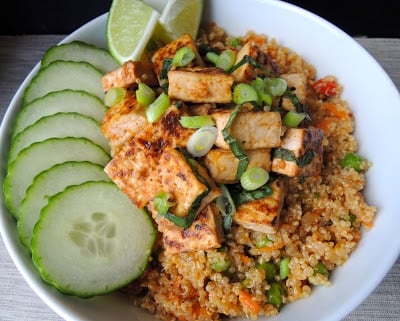 Basil-tofu-bowl-with-stir-fried-quinoa-step-by-step-recipe