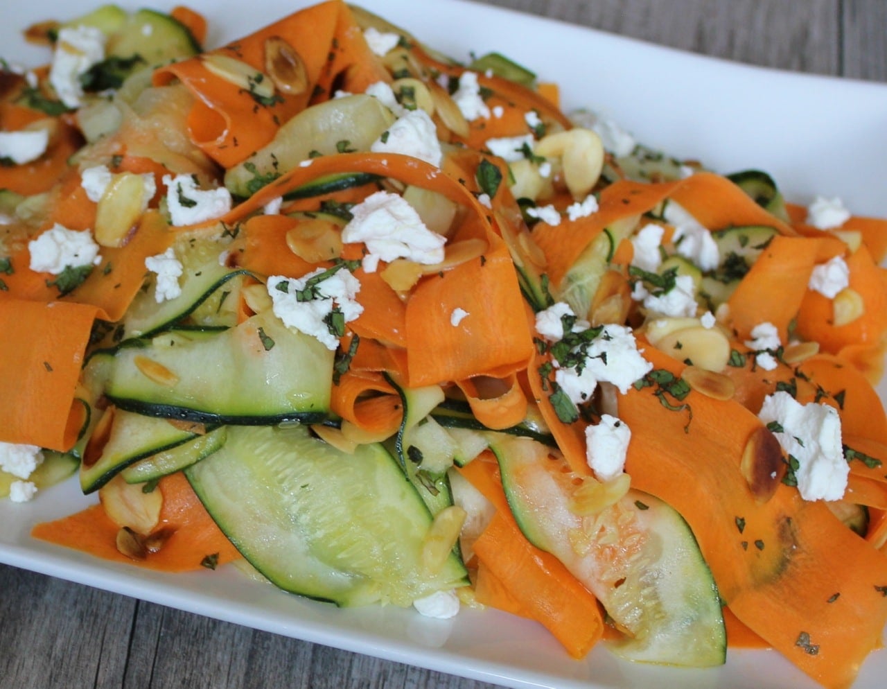 shaved-carrots-and-zucchini-with-goat-cheese-and-toasted-almonds