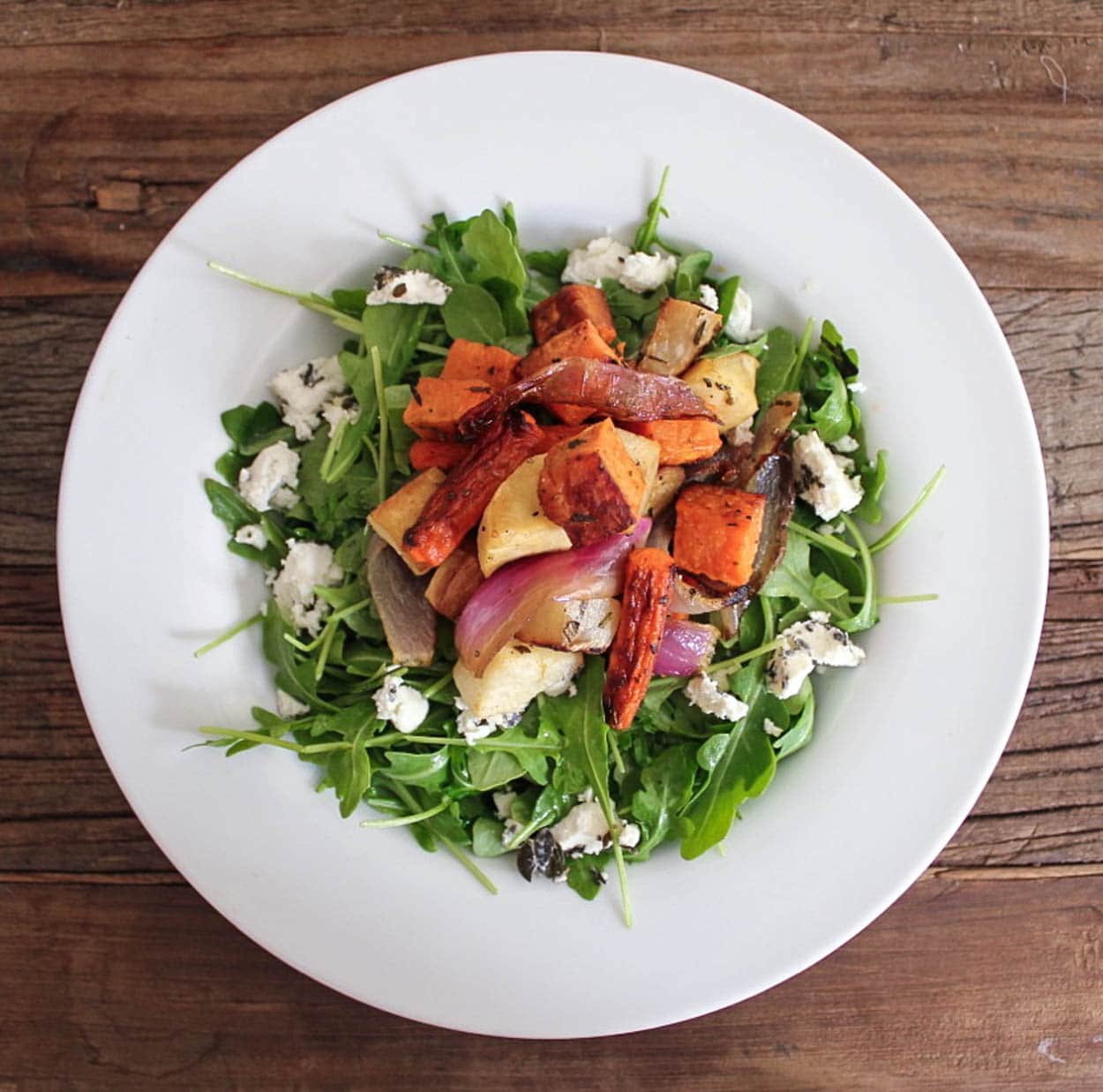 Roasted-Root-Vegetable-Salad-with-Herbed-Goat-Cheese-and-Arugula-16