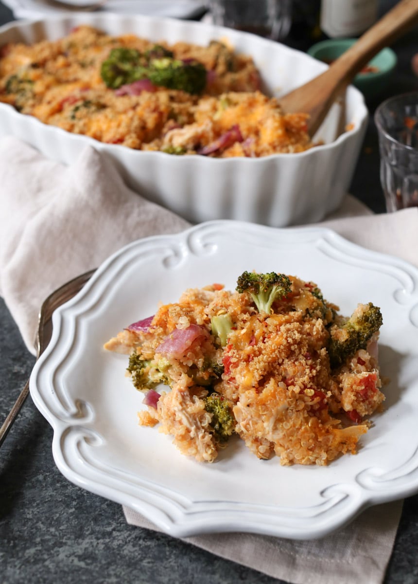 Roasted-Broccoli-Chicken-Cheddar-Quinoa-Bake-4
