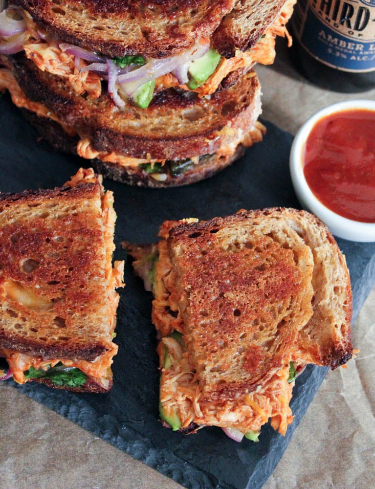 Barbecue-Chicken-Grilled-Cheese-with-Avocado-Cilantro-and-Red-Onion-4