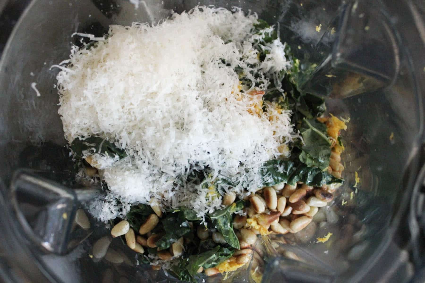 Farro-with-Kale-Pesto-Shaved-Zucchini-Parmesan-Marcona-Almonds-step-5