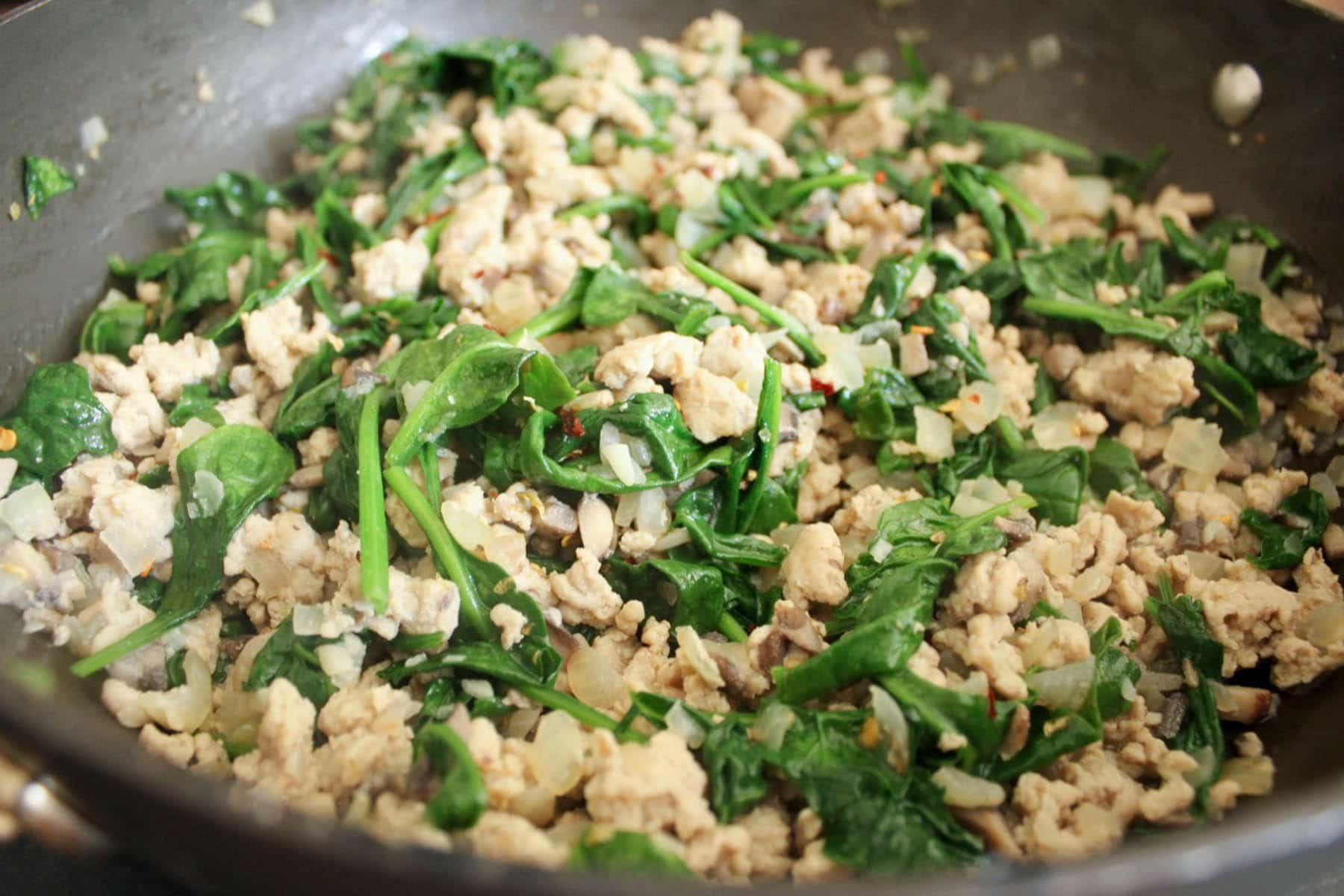 Lasagna-quinoa-bake-with-chicken-spinach-and-mushrooms-step-4