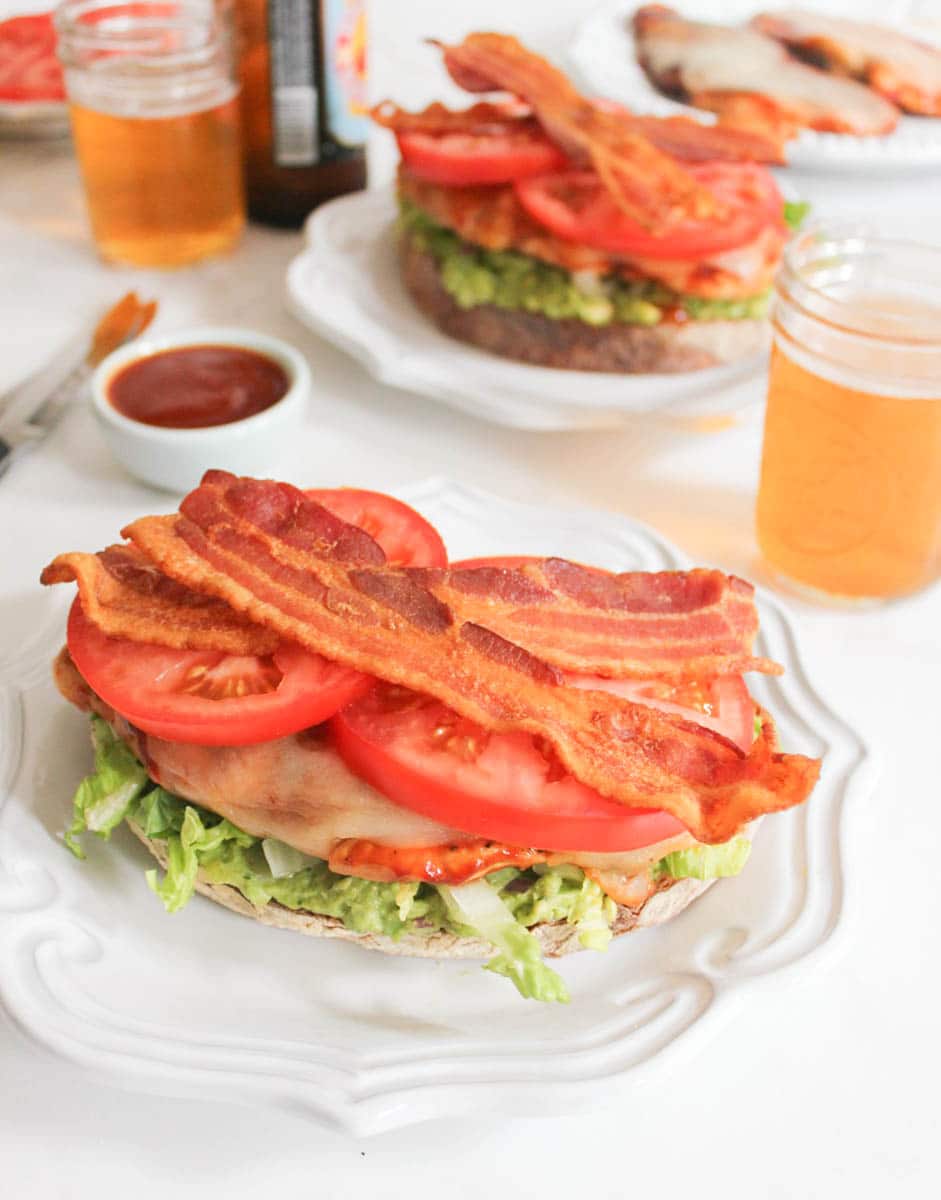 Open-Face-BBQ-Chicken-Club-Sandiwch-with-Guacamole-and-Provolone-8