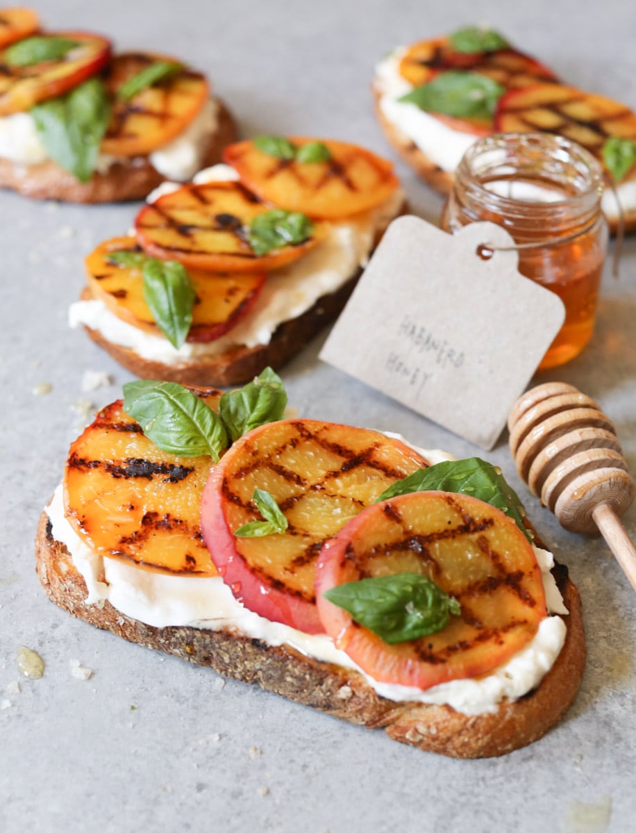 Grilled-Peach-Tartines-with-Burrata-Basil-Honey-2