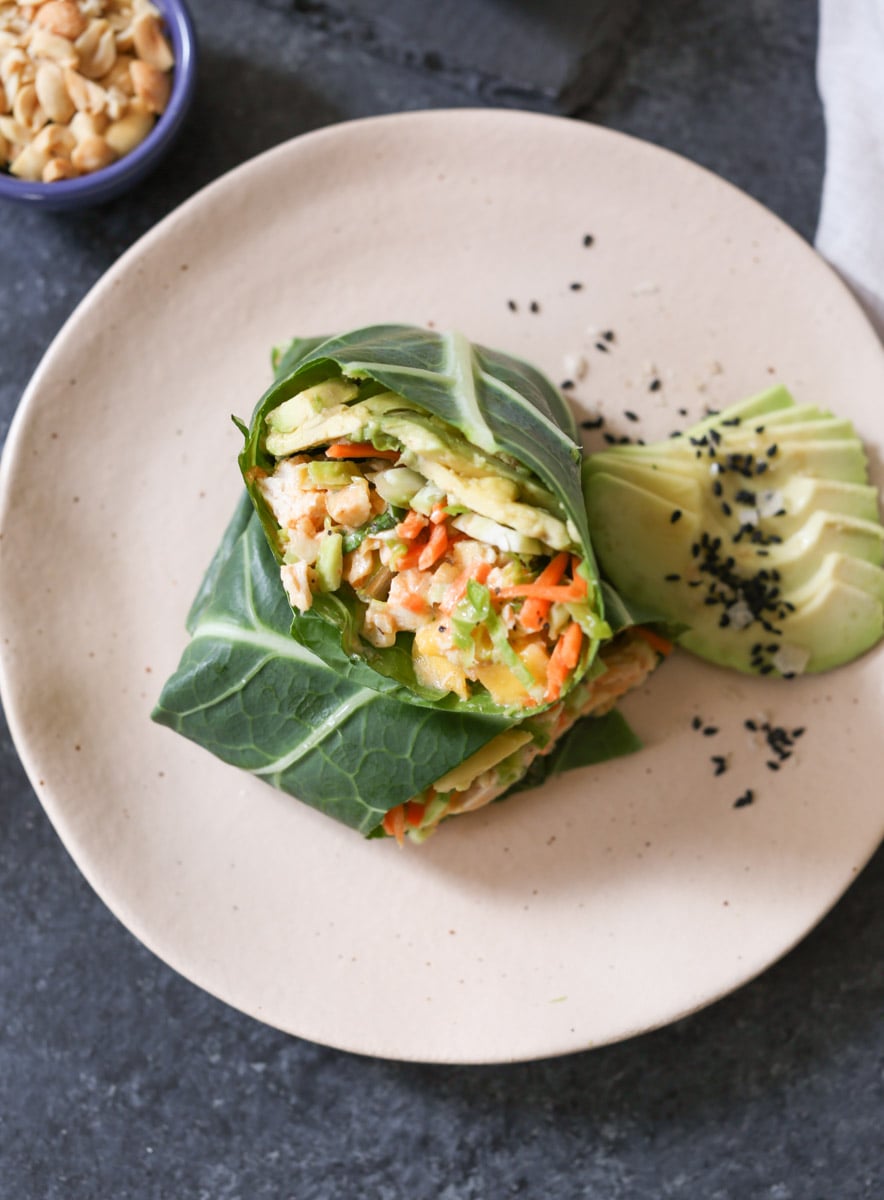 sriracha-chicken-salad-collard-wraps-with-mango-avocado-and-slaw-5