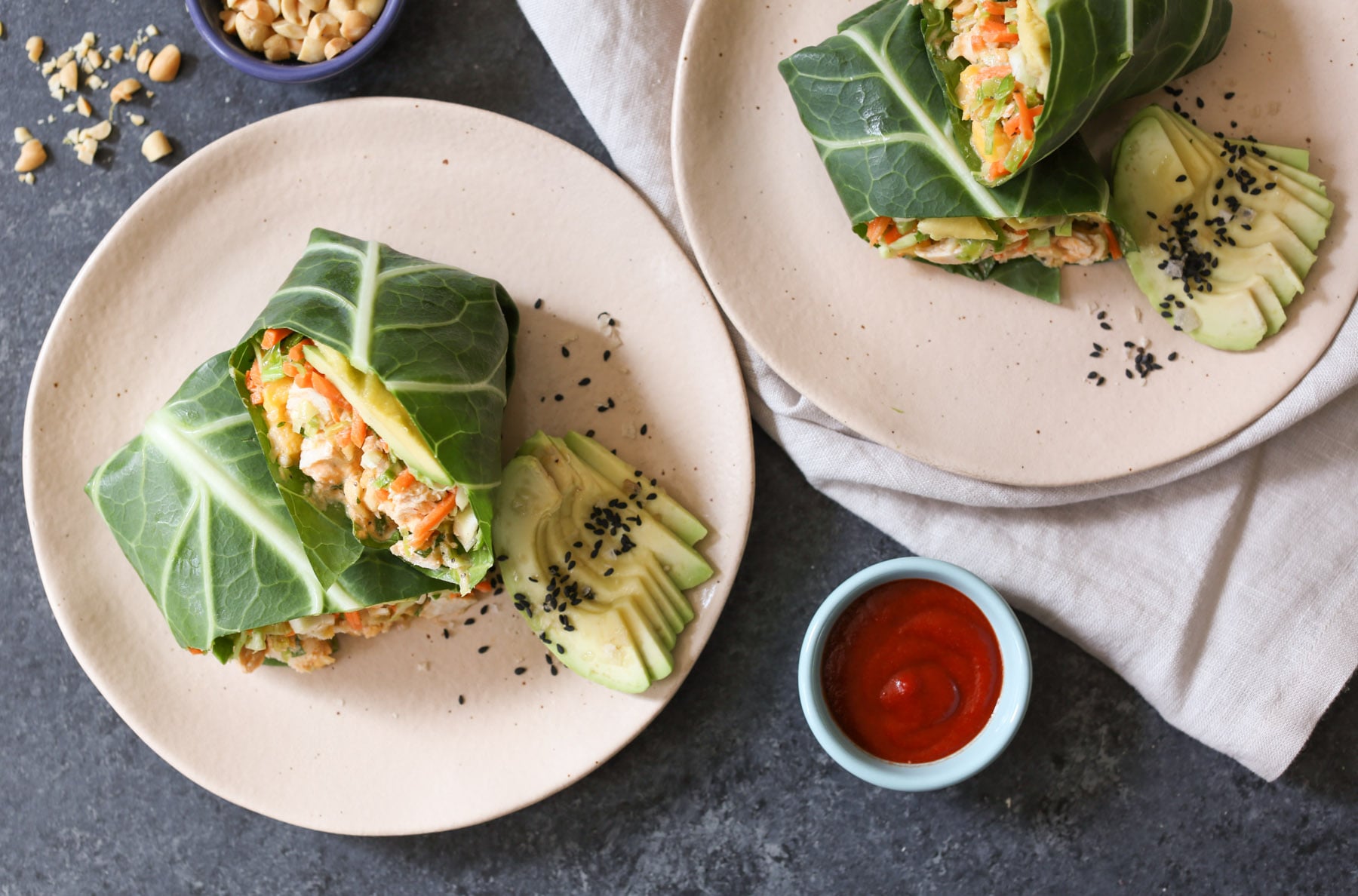 sriracha-chicken-salad-collard-wraps-with-mango-avocado-and-slaw-8