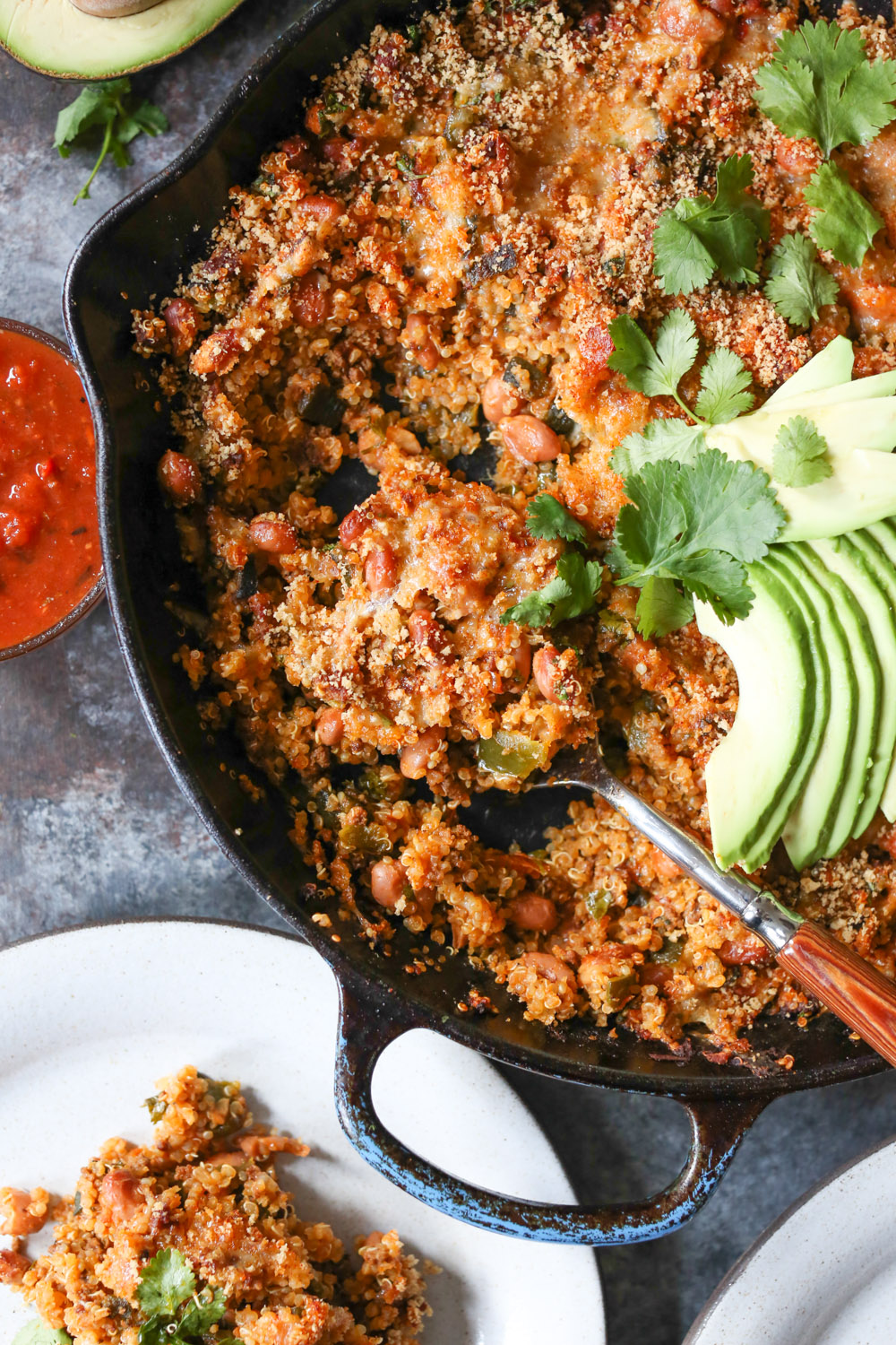 Stuffed Poblano Quinoa Bake