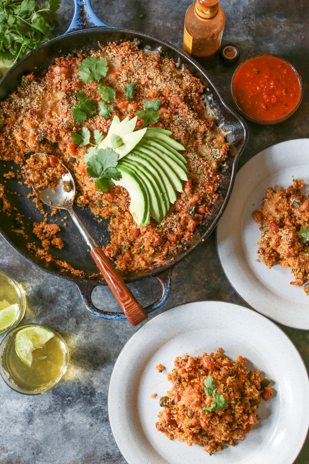 Stuffed Poblano Quinoa Bake