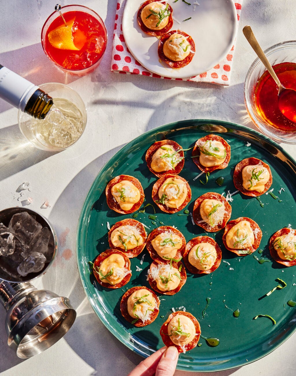 Bee Sting Bites with cocktails from Serena Wolf's cookbook "You Do You."